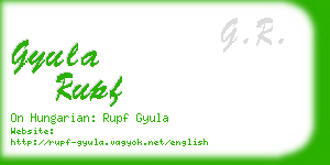 gyula rupf business card